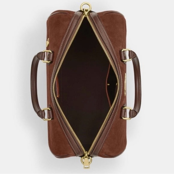 Coach Rowan Large Satchel Bag in Suede - Picture 14 of 15